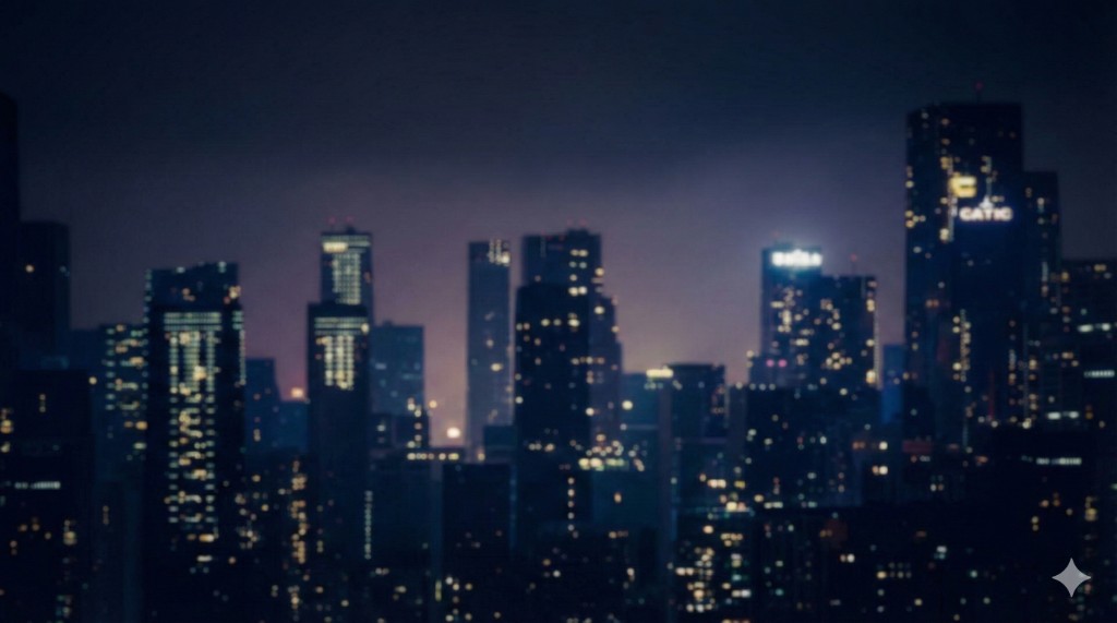 City skyline after blur and color adjustments